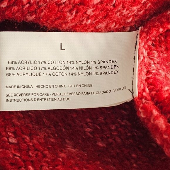 Nine West Jeans Short Cardigan Red Knit Single Button Sweater Womens L - Picture 11 of 11